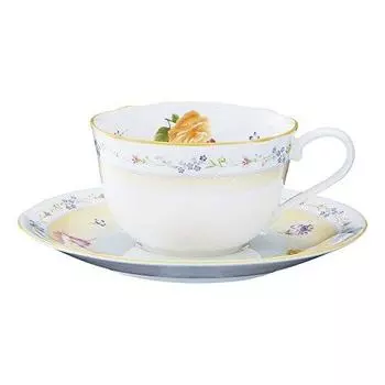 Noritake T59387A/4620 Cup & Saucer (For Both Coffee and Tea), 7.8 fl oz (220 cc), Jeune Frre, Microwave Safe, Bone China