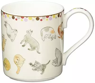 Noritake T97265A/N-143L Mug, Approx. 13.5 fl oz (400 cc), Collector s Mug, Microwave Safe, Dishwasher Safe, 1 Piece, Cat (Pink), Bone China