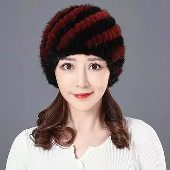 Норковая меховая шапка женская зимняя меховая шапка меховая шапка норковая шея универсальная лицо маленькая теплая иностранный стиль взрослый One size