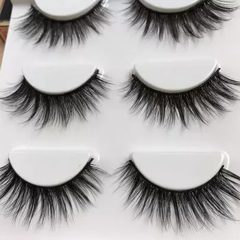 Норковые волосы, накладные ресницы, три пары многослойных, трехмерных ресниц, натуральный телесный макияж, завивающиеся ресницы 3D-15