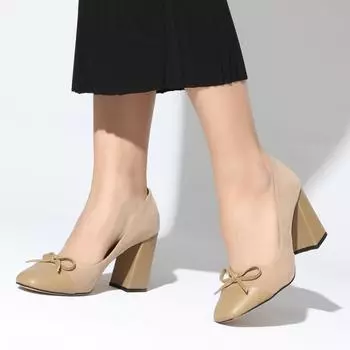 Норковые женские туфли на каблуке Классические туфли на каблуке