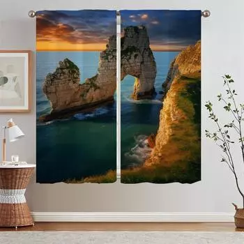 Normandy Ready Curtains Дешевые вещи с бесплатной доставкой для дома Ettelle France Разделительные шторы для спальни 2 шт. Кудри жалюзи W50xH70cmx2pcs-CL