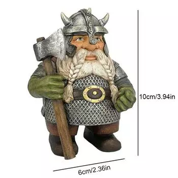 Norse Victor Viking Dwarf Gnome Garden Statue Yard Craft Lawn Figurine Ornament