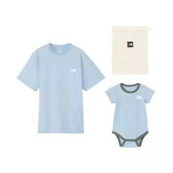 North CR Tee Baby Rompers Set Steel Blue F [The Face] S/S & стальной синий