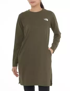 North Long Sleeve One Piece Blocked Crew New Taupe M [The Face] L/S