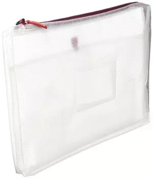 Northam Mesh Case with Gusset Clear A4 Red UNCM-A4#19