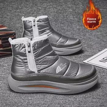 Northeast мужские зимние ботинки для снега: -40°F, нескользящие, водонепроницаемые, с меховой подкладкой, теплые хлопковые туфли 42 чёрный