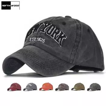 [NORTHWOOD] Бейсбольные кепки New York для мужчин и женщин, черные бейсболки Snapbacks, шляпы Sun Dad, мужские кепки-дальнобойщики 55-60 cm вино красного