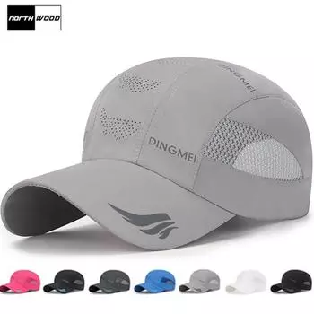 NORTHWOOD брендовая летняя бейсболка с сеткой унисекс, быстросохнущая солнцезащитная кепка для мужчин и женщин, дышащая шляпа для папы Snapback 55-60 cm чёрный