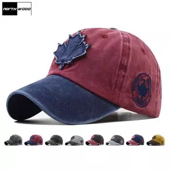 [NORTHWOOD] CANADA Maple Leaf Бейсбольные кепки для мужчин и женщин Snapbacks Hat Sun Dad Hat Мужские кепки дальнобойщика 54-60 cm красный