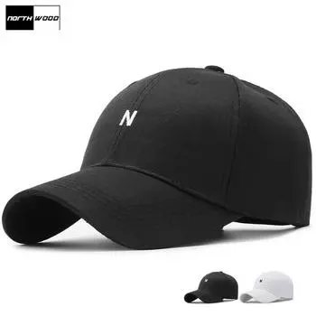 [NORTHWOOD] Черная кепка с надписью N, хлопковая бейсболка, женские шляпы Snapback, черная шляпа для папы 56-60cm чёрный