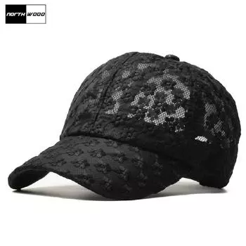 Бейсболки NORTHWOOD Black Lace для женщин и девочек, летние шляпы, бейсболки для активного отдыха на открытом воздухе 55-60 cm чёрный