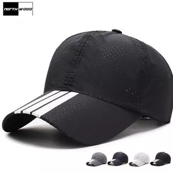 NORTHWOOD дышащая мужская летняя кепка женская солнцезащитная кепка быстросохнущая костяная кепка для гольфа уличная одежда Snapback 56-60 cm чёрный
