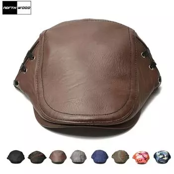 Береты из высококачественной кожи NORTHWOOD для мужчин и женщин, классические береты, солнцезащитные бейсболки с козырьком 55-60