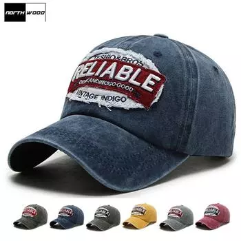 NORTHWOOD Хлопковая мужская бейсболка Женская шляпа для папы Кепки дальнобойщика Snapback Регулируемая мужская летняя кепка 56-60 cm чёрный