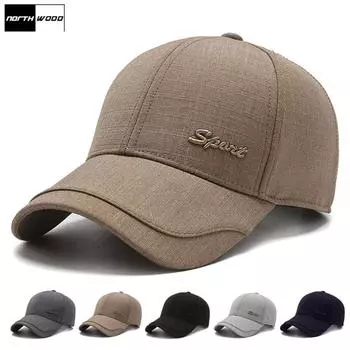 NORTHWOOD Хлопковая мужская кепка Спортивные бейсболки Кепка дальнобойщика Snapback Папа Кепка Мужская бейсбольная кепка 56-60 cm чёрный