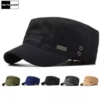 Кепки с плоским верхом из хлопка NORTHWOOD Heyhat бейсболки для мужчин и женщин солнцезащитные кепки с плоским верхом кепки для дальнобойщиков 56-60 чёрный