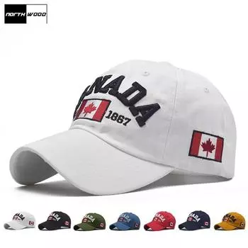 [NORTHWOOD] Канада Бейсболки для мужчин Женщины Канада Snapbacks Летние шляпы от солнца для папы Мужские кепки для дальнобойщиков 54-60 cm чёрный