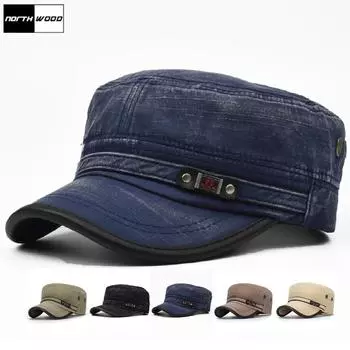 NORTHWOOD Кепки с плоским верхом для мужчин и женщин Винтажные бейсболки Солнцезащитные бейсболки для пап, кепки для дальнобойщиков 56-60 чёрный