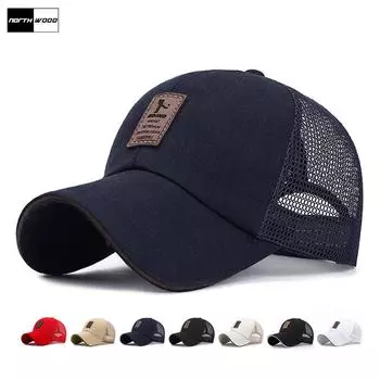 NORTHWOOD летние сетчатые бейсболки для мужчин солнцезащитные бейсболки на открытом воздухе дышащая кепка с костями 56-60 чёрный