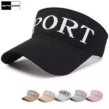 [NORTHWOOD]Летние спортивные шляпы с козырьком от солнца для женщин, вязаные летние шляпы от солнца с плоским верхом, пустая шляпа для гольфа 58 cm чёрный