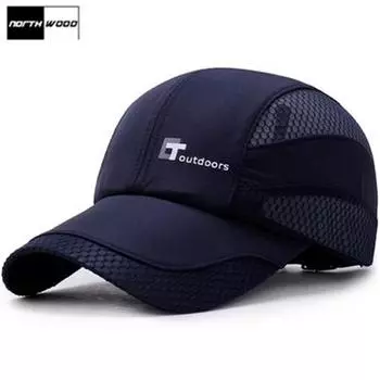[NORTHWOOD] Летняя бейсболка, мужская шляпа от солнца, женская однотонная летняя бейсболка Snapback, сетчатая кепка 56-60 cm чёрный
