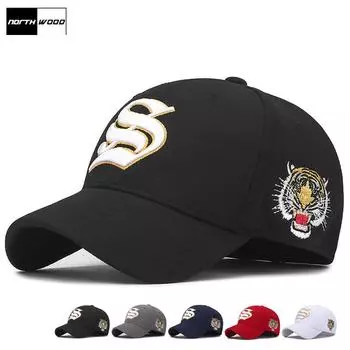 [NORTHWOOD] Летняя кепка с 3D-вышивкой и животными, бейсболка Snapback в стиле хип-хоп, шляпа для папы fitted 56-59cm серый