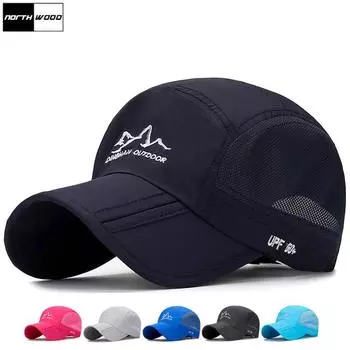 [NORTHWOOD] Летняя сетчатая кепка для мужчин и женщин, складная сетчатая шляпа, летняя шляпа от солнца, спортивная шляпа для папы на открытом воздухе 55-60cm чёрный