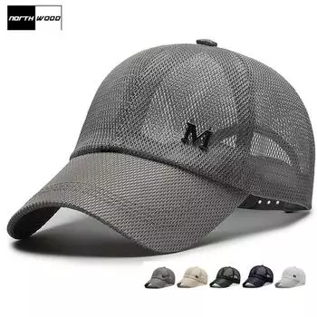NORTHWOOD Мужская летняя кепка Snapbacks Бейсболки с сеткой Женская уличная солнцезащитная шляпа Однотонная кепка дальнобойщика 56-60 cm белый