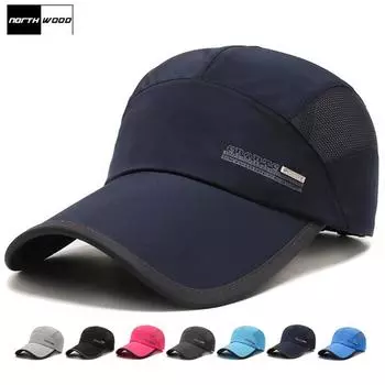 NORTHWOOD Мужская спортивная летняя бейсболка с сеткой женская уличная шляпа Snapback дышащая кепка дальнобойщика солнцезащитные шляпы 56-60 cm чёрный