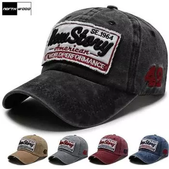 [NORTHWOOD] Мужские и женские бейсболки, хлопчатобумажные летние шляпы с солнцезащитным козырьком, кепка в стиле хип-хоп, шляпа для папы, шляпа от солнца 56-60 cm красный