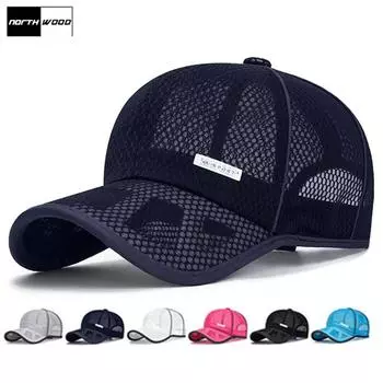 NORTHWOOD сетчатые спортивные бейсболки для мужчин и женщин, шляпы для папы, дышащие кепки, летние солнцезащитные шляпы 55-60 cm чёрный