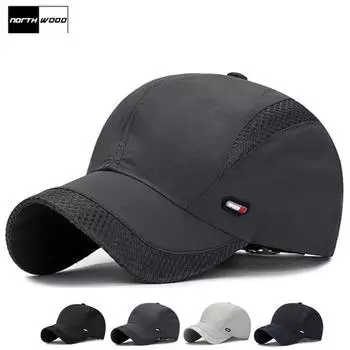 [NORTHWOOD] уличная дышащая мужская летняя кепка, сетчатая бейсболка, женская быстросохнущая шляпа для папы, солнцезащитный крем Snapback 55-60cm чёрный