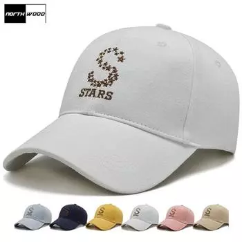NORTHWOOD женская бейсболка Kpop Snapback папа шапки женская хлопковая летняя регулируемая шапка с надписью 56-60 cm белый