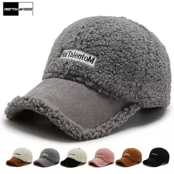 NORTHWOOD женская бейсболка, милая плюшевая зимняя шапка, зимняя кепка, регулируемые кепки Snapback 56-60 cm коричневый