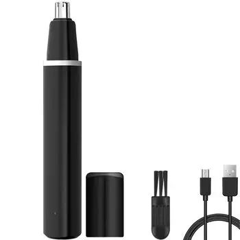 Нос волос машинка для стрижки волос для носа USB нос волос ухо брови голые волосы нос волос легко к низкой щетке в комплекте мужчины, перезаряжаемый, лечение, волосы, резак, резак, чёрный