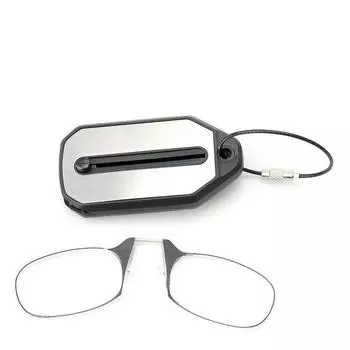 Nose Clip-on Reading Glasses Folding Legless Ultralight Keychain Glasses Men Women Mini Portable Presbyopic Glasses +100 degrees