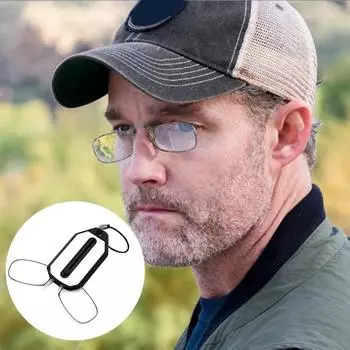 Nose Clip-on Reading Glasses Folding Legless Ultralight Keychain Glasses Men Women Mini Portable Presbyopic Glasses +1.0 To +4.0 +250 чёрный