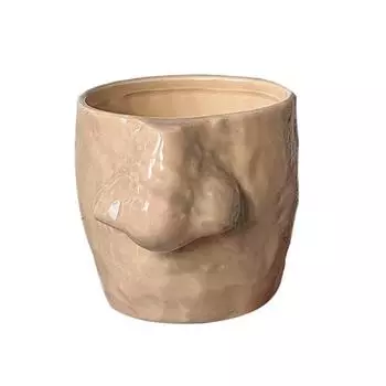 Nose Picking Mug Funny Nose Mug with Finger Handle Ceramic Storage Cup with Sculpted Hand Plate Ring Holder for Home Office Decoration Gift B