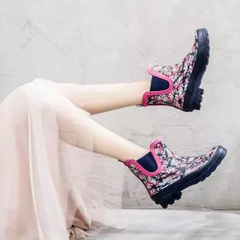 Ношение водонепроницаемых высококачественных резиновых сапог, новых нескользящих низких водонепроницаемых туфель, женская резиновая садовая обувь продается исключительно 35