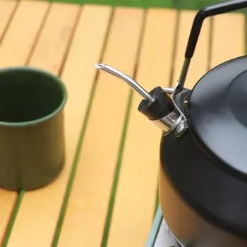 Носик для чайника для кемпинга, для приготовления пищи на открытом воздухе, портативный ручной капельный кофейный фильтр, удлинительная трубка, носики с чистой щеткой, насадка для преобразования белый