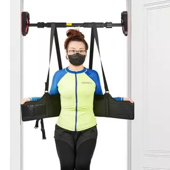 Носилки для спины Декомпрессия позвоночника Вытяжение спины Вертикальный перевернутый поворотный стол Массаж позвоночника Гамак Ремень безопасности Без стержня L waist 107-117CM чёрный