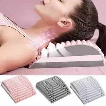 Носилки для спины, Крекер для шеи, ультра-толстое успокаивающее устройство для облегчения боли в поясничном отделе, многоуровневая регулируемая доска для позвоночника для мужчин и женщин серый