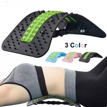 Носилки для спины, Модернизированный массажер для спины 6-го поколения, Крекер для спины для облегчения боли в пояснице, поясничная поддержка, с магнитным массажем розовый