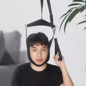 Носилки для ухода за шеей Снимают усталость Унисекс для растяжки шеи Дизайн ручки Простота в эксплуатации Облегчение боли в шее Легко собрать OL шейный вытяжение шеи чёрный