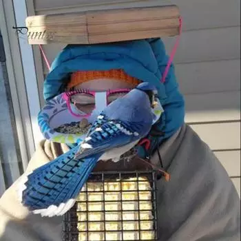 Носимая кормушка для птиц на лице, повесьте ее на уровне глаз, очки, кормушка для колибри, забавная тарелка, кормушка для птиц на вашем лице для наблюдения за птицами A