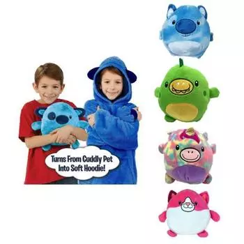 Носимая плюшевая кукла Зимняя детская толстовка с капюшоном Одеяло Детская домашняя пижама Одеяло кукла Пижама Мультфильм Животное Пуловер Свитер Плюшевая игрушка