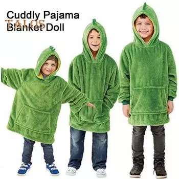 Носимая плюшевая кукла Зимняя детская толстовка с капюшоном Одеяло Детская домашняя пижама Одеяло Кукла Пижамы Мультфильм Животное Пуловер Свитер Мягкая игрушка Поворот в толстовку розы красного