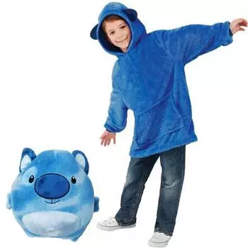 Носимая плюшевая кукла Зимняя детская толстовка с капюшоном Одеяло Детская домашняя пижама Одеяло кукла Пижама Мультфильм Животное Пуловер Свитер Плюшевая игрушка