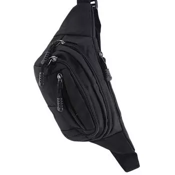 Носимая спортивная поясная сумка большой вместимости унисекс чёрный